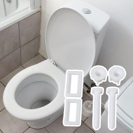 Yibuy 2 Set Toilet Seat Hinges Fixing Bolt Set White Plastic for Top Mount Toilet Seat Hinges