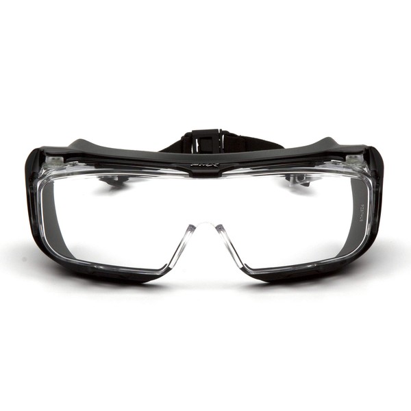 Pyramex Cappture Over Prescription Safety Glasses, Clear H2MAX Anti-Fog Lens w/Rubber Gasket