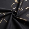 BUHUA Black Blackout Curtains with Gold Wave Line Foil Design,Room