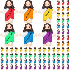 Barydat 200 Pack Mini Jesus Figurines Bulk Tiny Jesus Toys Little Figures Miniature Doll to Hide and Seek Religious Party Favors Sunday School Baptism Gift Church Events(Classic Bible)