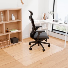 100pointONE Office Chair Mat for Hardwood Floors, Easy Glide Floor Mat for Office Chair, Clear Desk Chair Mat for Home Office Rolling Chairs 46" x 60"
