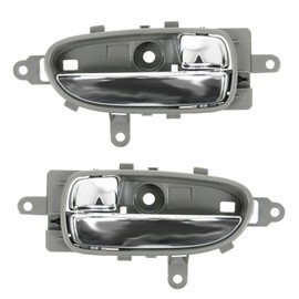 TRQ Interior Inside Silver Frost Door Handle Pair Set Compatible with 07-13 Nissan Altima Hybrid