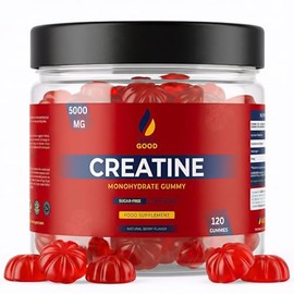 Gene & Good® Creatine Monohydrate Gummies 5000mg- 120 Gummy - Mixed Berry Flavor - Pre-Workout Creatine Gummies for Men & Women - Vegan, Halal, Gluten-Free (Pack of 1)