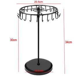 JZK Black metal rotating Jewelry display stand for earrings necklaces bracelets, Jewelry Tower, Jewelry organiser stand, jewelry display rack, necklaces display stand, jewellery holder stand