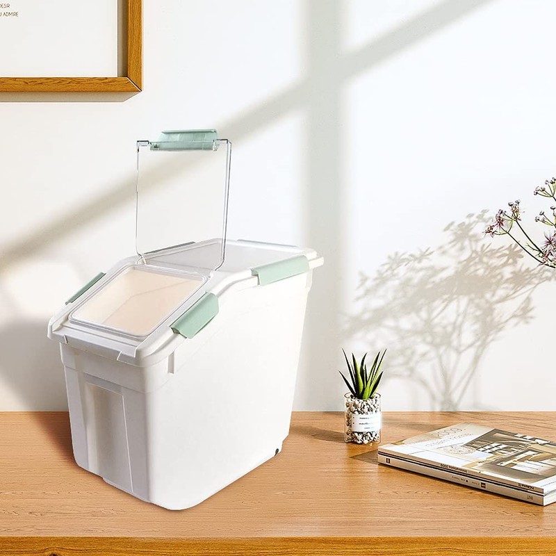 Qiveno Flour container 25 lbs, Airtight Rice Storage Container, Pink