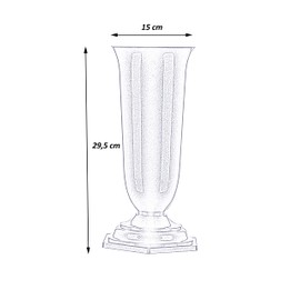 Tymar Grave Vase, Pack of 2, Cemetery Vase with Base, Grave Ornament, Vase for Grave, Plastic (White, Diameter 15 cm)