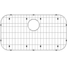 BEHOK Sink Protection Grid 28-3/8" x 15-3/8", Rear Drain with Corner Radius 1-1/2", 304 Stainless Steel for Kitchen Sink BH-2815 Sink Grate
