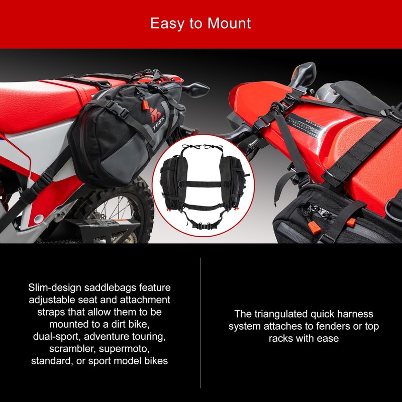 TUSK Traverse Pannier Bags Base System Black/Tan