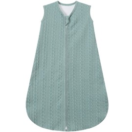 GUNTAIL Baby Sleep Sack 12-18 Months, Baby Wearable Blanket 100% Acrylic knit 2-Way Zipper Toddler Sleeping Sack TOG 1.5 (Green)