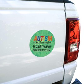 Autism Not a Processing Error Different Operating System Automotive Car Refrigerator Locker Vinyl Circle Magnet