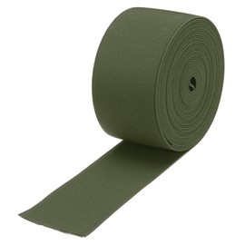MECCANIXITY Cintas Elásticas para Coser 5cm 5 Yardas/15 Pies Verde Militar Carrete de Elástico de Punto de Alta Elasticidad para Pelucas, Cinturones, Pantalones