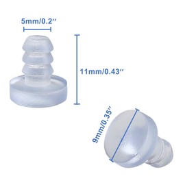 Luomorgo 50Pcs Stem Bumper Glides, Glass Top Table Bumpers with Stem for Cabinet Doors Patio Furniture, for 3/16 Inch Holes