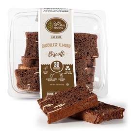 DIJAS Natural Foods, Crunchy Fat Free Biscotti Cookie, All Natural Preservative Free Ingredients, Delicious Low Calorie Snack (5 Ounces, Chocolate Almond)