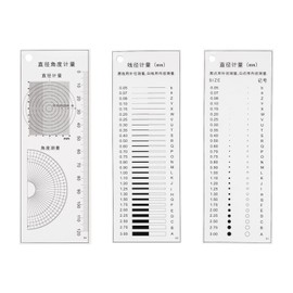HARFINGTON High Precision SEC Size Estimation Chart 120mm Transparency Flaw Detection Film Ruler for Diameter and Line Width Protractor Defects Measuring