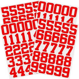 Epakh 102 Pcs Sports Helmet Numbers Sticker 1.25 Inch Vinyl Helmet Numbers Decals Self Adhesive Hockey Stickers for Baseball, Hockey, Football, Lacrosse, Batting(Red)