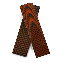 Carbon Fiber & G10 Layered Knife Handle Scales-1/8" CF & Orange
