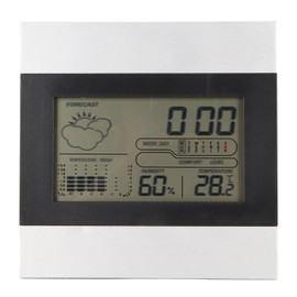Digital Weather Clock Temperature and Humidity Display Aluminum Shell Digital Alarm Clock for Desktop Use and Wall Hanging