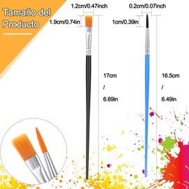 HGGWZWIF 100Pcs Pinceles para Pintura, Pinceles Planos y Pinceles Redondos Puntiagudos, Kit de Pinceles de Nylon para Acuarela Acrílico para Artistas, Principiante