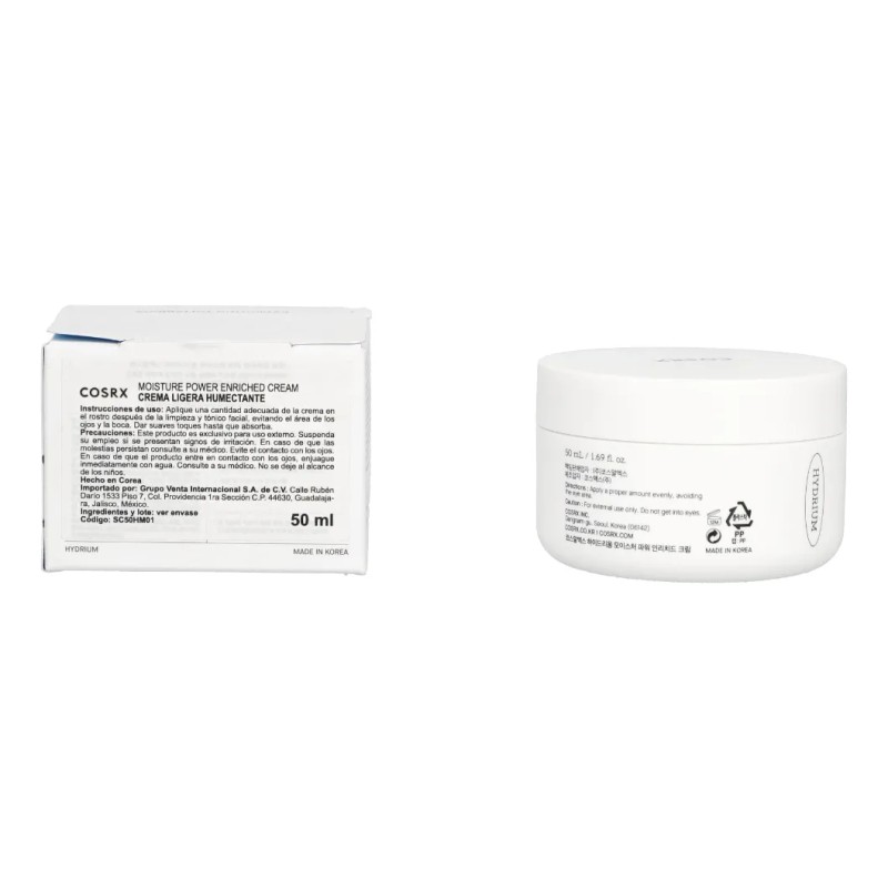 Cosrx. Hydrium Moisture Power Enriched Cream, Crema Diaria