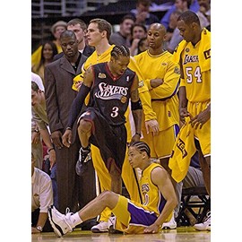 Purenet Iverson Stepping Over Tyrron Lue on Canvas (20X27)