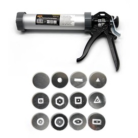 Lovemine Versatile Clay Gun,Clay Extruder Gun w/12 Different Molds + 1 Solid Disc + 1 pc Clay Throwing Cloth,Handheld Extruder Clay Tool for Sculpturin