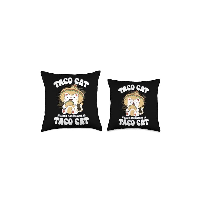 Taco Cat Spelled Backwards Cinco De Mayo Throw Pillow