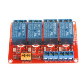 NOYITO 4-Channel Relay Module 5V 12V 24V High Low Level Trigger With Optocoupler Isolation Relay Load AC 250V 10A DC 30V 10A (DC 24, Red)