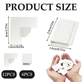 3Sets Magnetic Window Screen Corners Accessories Kit with 12PCS Reinforced Corners 6 Windproof Clips for Seamless Repair Fixing and Effective Mosquito Protection (White)