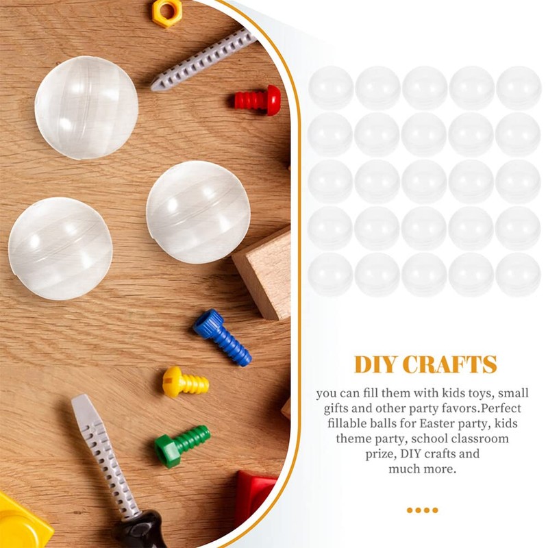 DOITOOL 50 Pcs Transparent Shell Candy Catcher Machine Clear Fillable