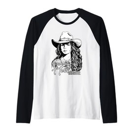 I'm the only Hell my Mama ever raised, cowgirl Raglan Baseball Tee
