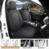 CAROMOP Premium PU Leather&Flannel Car Seat Covers Full Seats,Split Bench