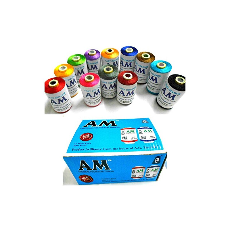 GOELX Polyester Thread Mix Colors Super Shiny 12 Spools