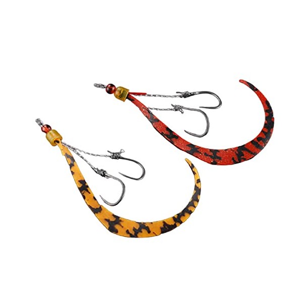 JACKALL Binbin Switch Spare Rubber Hook Set, Gradated Type, #10/#9 Shrimp Orange + Cola Set