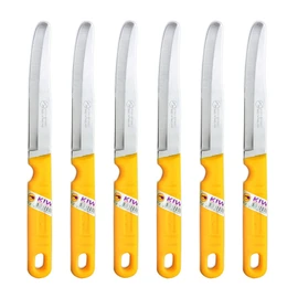 Kiwi SET 512 6 piece Fruit Knives,Silver and Yellow