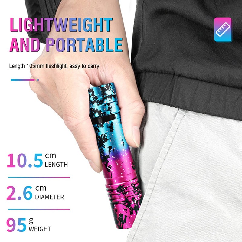 ULTRAFIRE Rechargeable Small LED Flashlight 800 Lumens 5 Modes Mini
