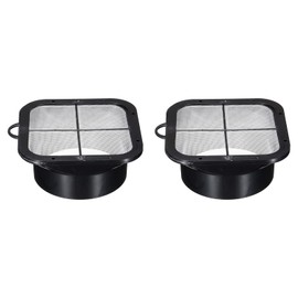 PATIKIL 6" Duct Connector Flange, 2 Pack Exhaust Hose Flange ABS Ventilation Duct with Filter Mesh for Ventilation System, Black