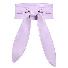 WHIPPY Women Obi Belt Fashion Wrap Around Wide Waistband Knotted Belt for Dress, Purple, S-M