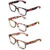 V.W.E. 3 Pairs Women Floral Mosaic Print Comfortable Classic Reading