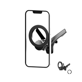 Basecn Magnetic Car Phone Holder with Metal Ring Suit for All Kinds of Car Air Vent(Include Benz Circle Vent) Compatible with All Phones(by Magnetic Ring Attached) & Magsafe (1-Pack)