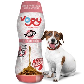 VORY Delicioso Aderezo Nutritivo para Croquetas de Perros - Sabor Salmon x2 - Suplemento Alimenticio con Vitaminas y Probióticos, Mejora Digestión y Nutrición, Ideal como Premio para Todas Las Razas