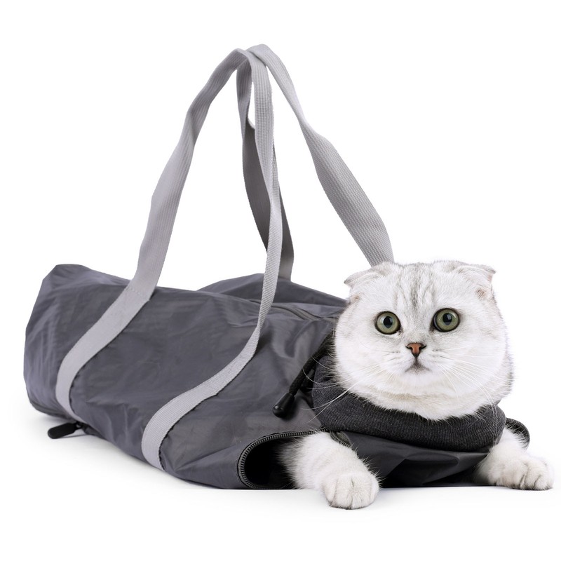 Cat Carrier Bag with Durable Handle Adjustable Neck Zipper Closure