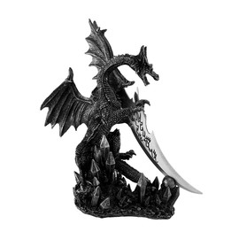 Private Label Cool `Obsidian Blade` Dragon Dagger and Holder Goth
