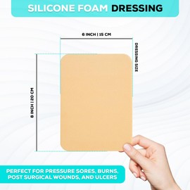 MedVance TM Silicone - Silicone Adhesive Foam Absorbent Dressing, 6"x8", Box of 5 dressings