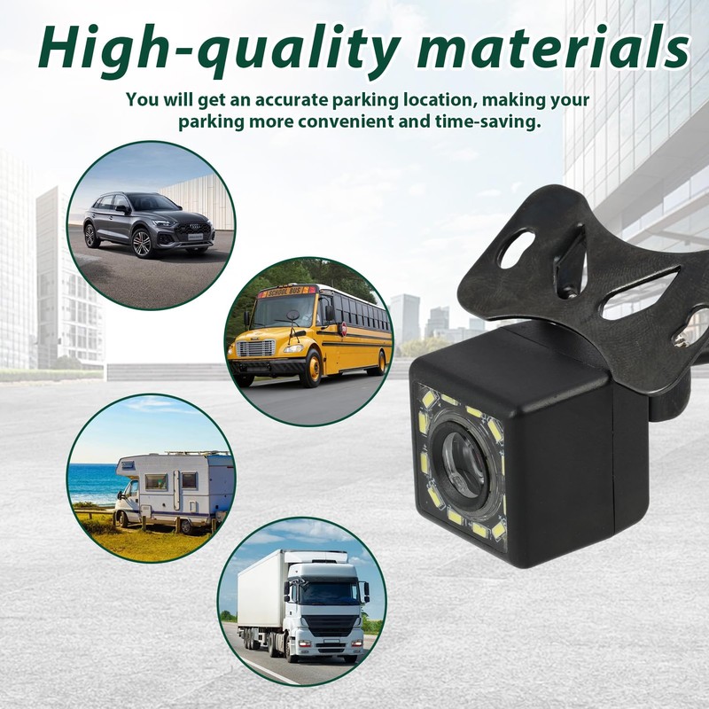 Car Backup Camera Reversing Camera with 12-LED Night Vision, Waterproof