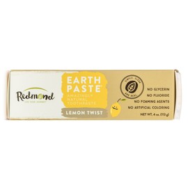 Redmond Earthpaste - Natural Non-Flouride Toothpaste, LemonTwist, 4 Ounce Tube (12 Pack)