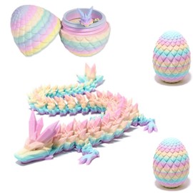 KFSCIP 3d Printed Dragon, Dragon Egg, 3d Dragon, Mythical Pieces Dragon, Dragon Eggs, 3d Dragon Eggs With Dragon Inside, Dragon Fidget Toy, For Home Office Decor Executive Desk Toys（Iridescent）