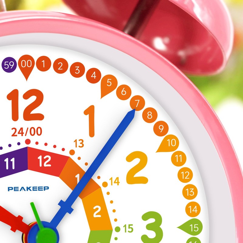 Peakeep Loud Analog Alarm Clock for Kids Learning Telling Time