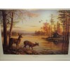 Mary Pettis Quiet Evening Whitetail Deer by Log Cabin Print