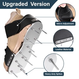 Aerator Shoes, Lawn Aerator Shoes for Grass with Sturdy Metal Sole, Aeration shoes for lawn with adaptable straps for all shoe sizes, Aerating Shoes for Lawn Pre-Assembled with Bend-resistant Prongs