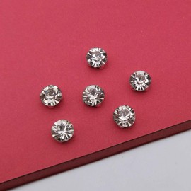 INSPIRELLE 8mm Clear White 288pcs Crystal Glass Sew on Silver Claw Rhinestones for Crafts Clothes Wedding Dress (2 gros)